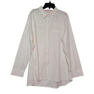 Modern Ambition Women's Long Sleeve White Button-Up Collared Shirt Size Large